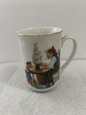 Norman Rockwell museum For a good boy vintage ceramic coffee mug 1982 8oz